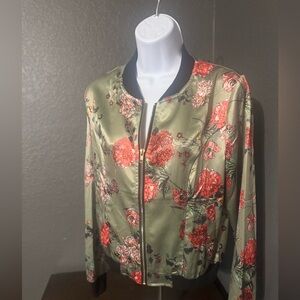 Allegra K Red and Green Floral Design